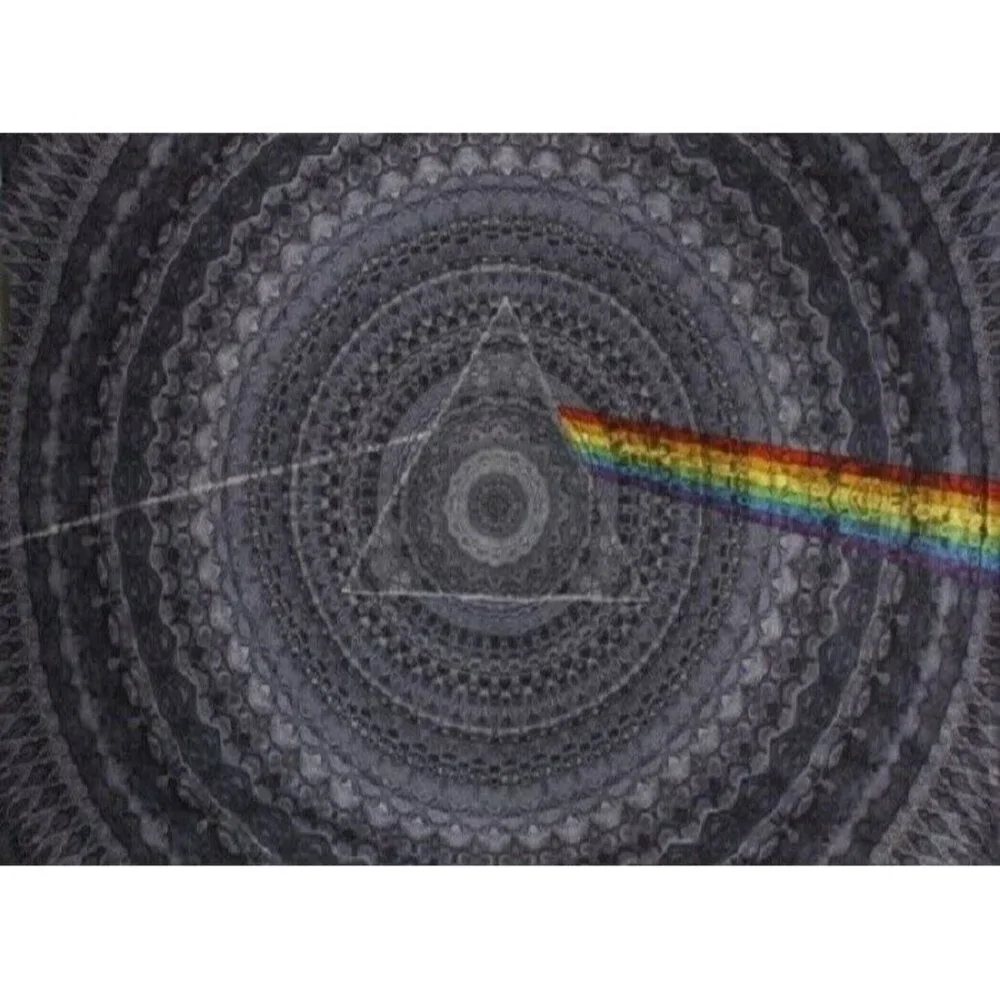 New Mini Black Pink Floyd Dark Side of the Moon Prism Tapestry Wall Art 45x30